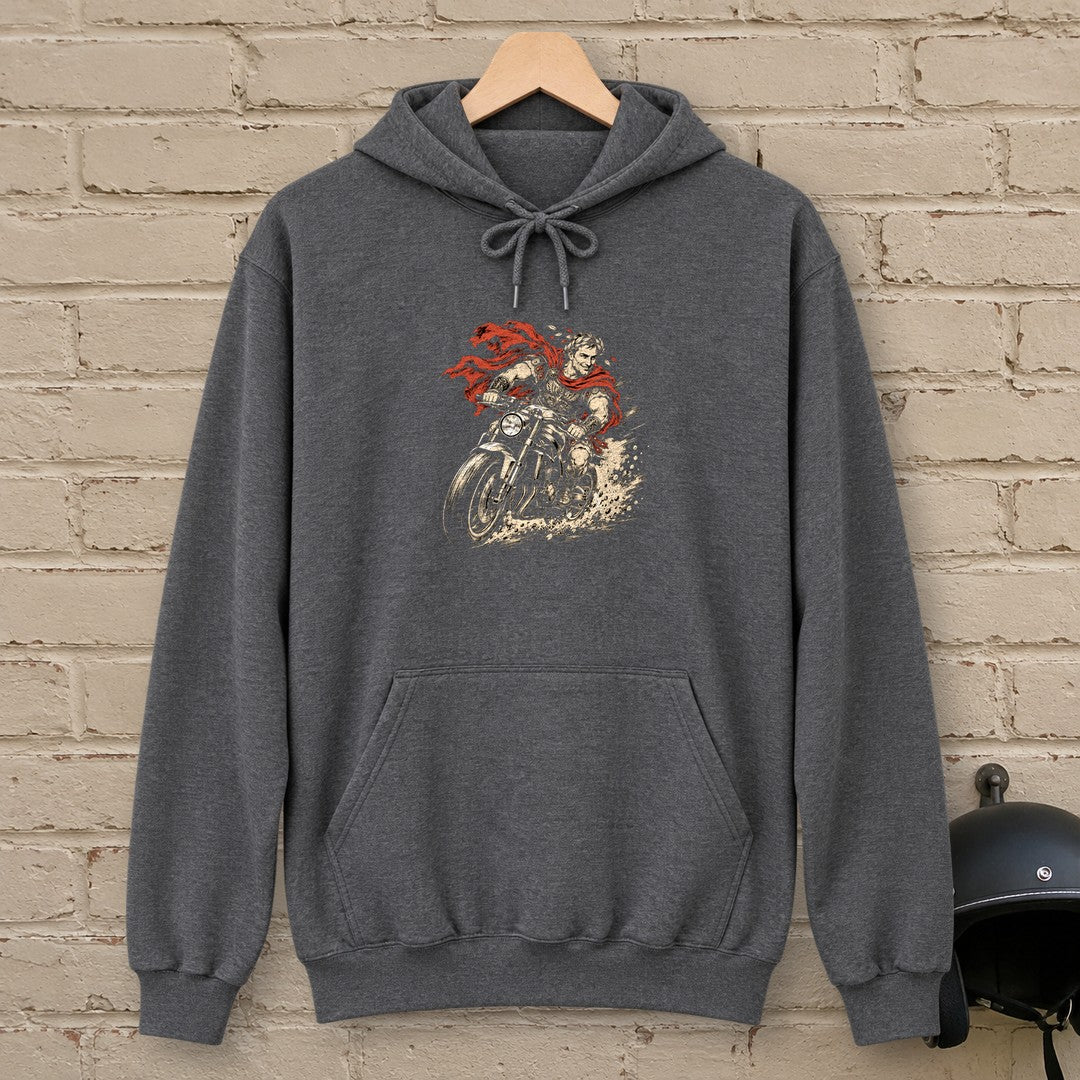 Julius Caesar Rides Hoodie - Dark Heather - brick