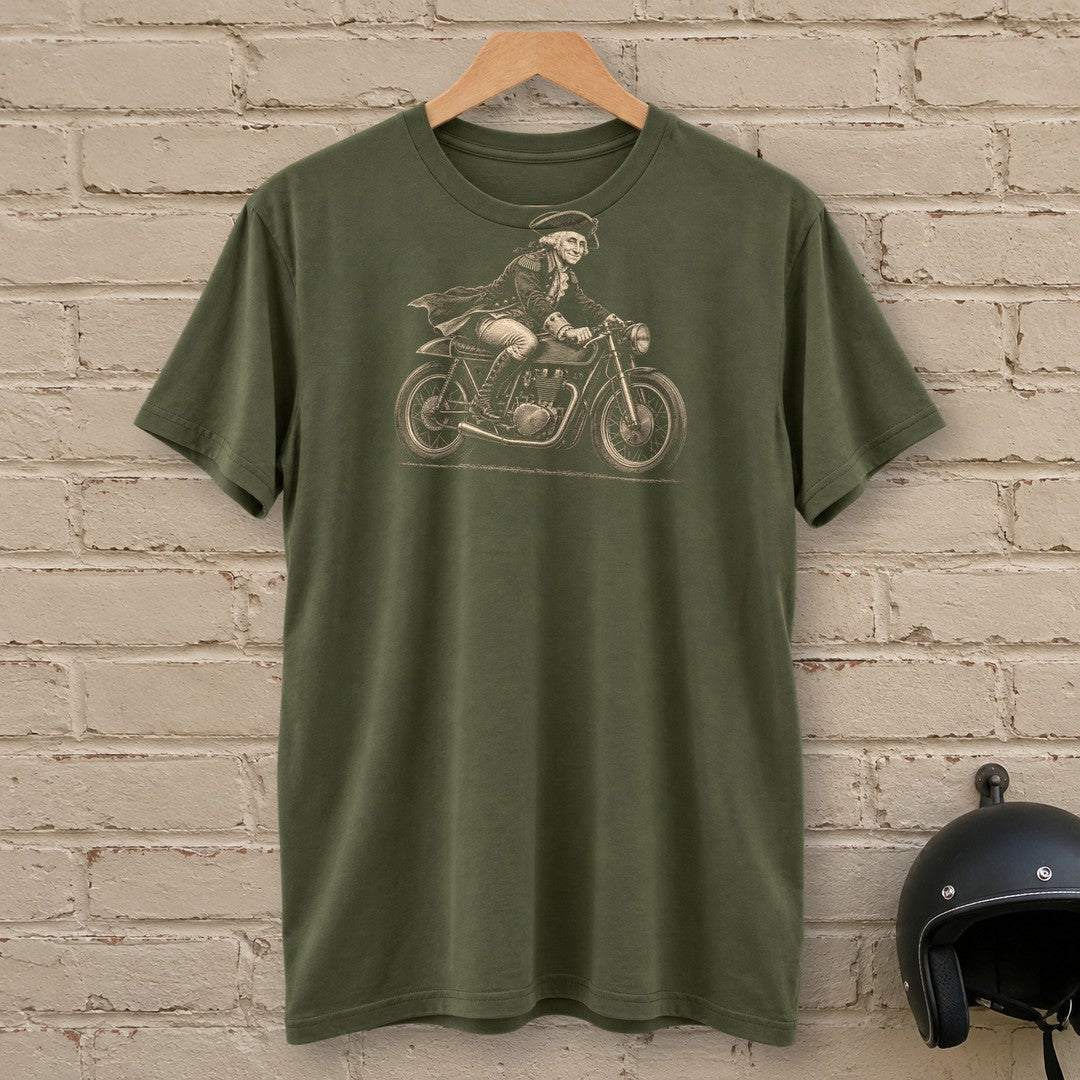 George Washington Cafe Racer T-Shirt - Military Green - brick