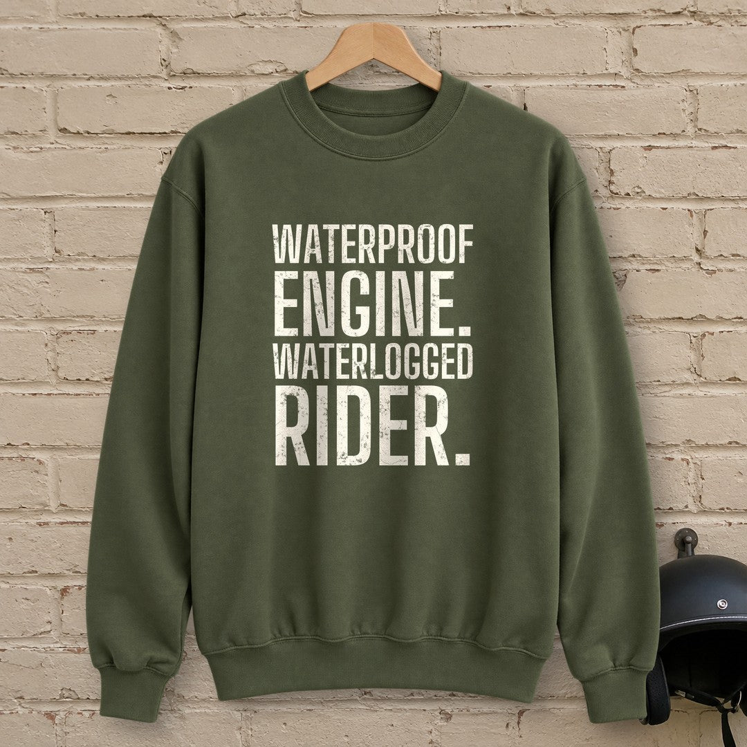 Waterlogged Rider Crewneck Sweatshirt - Military Green - brick