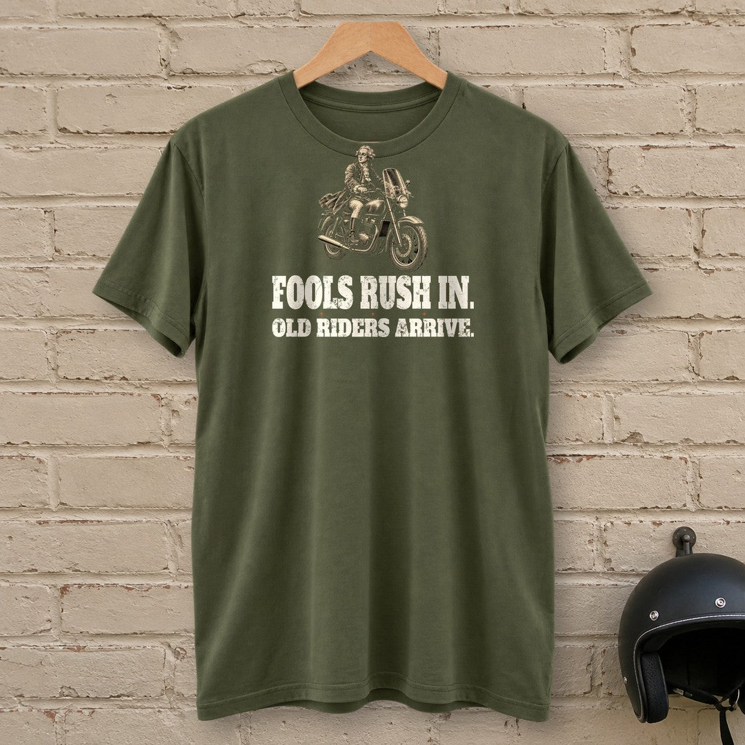 Alexander Pope Old Riders Arrive T-Shirt - Military Green - brick