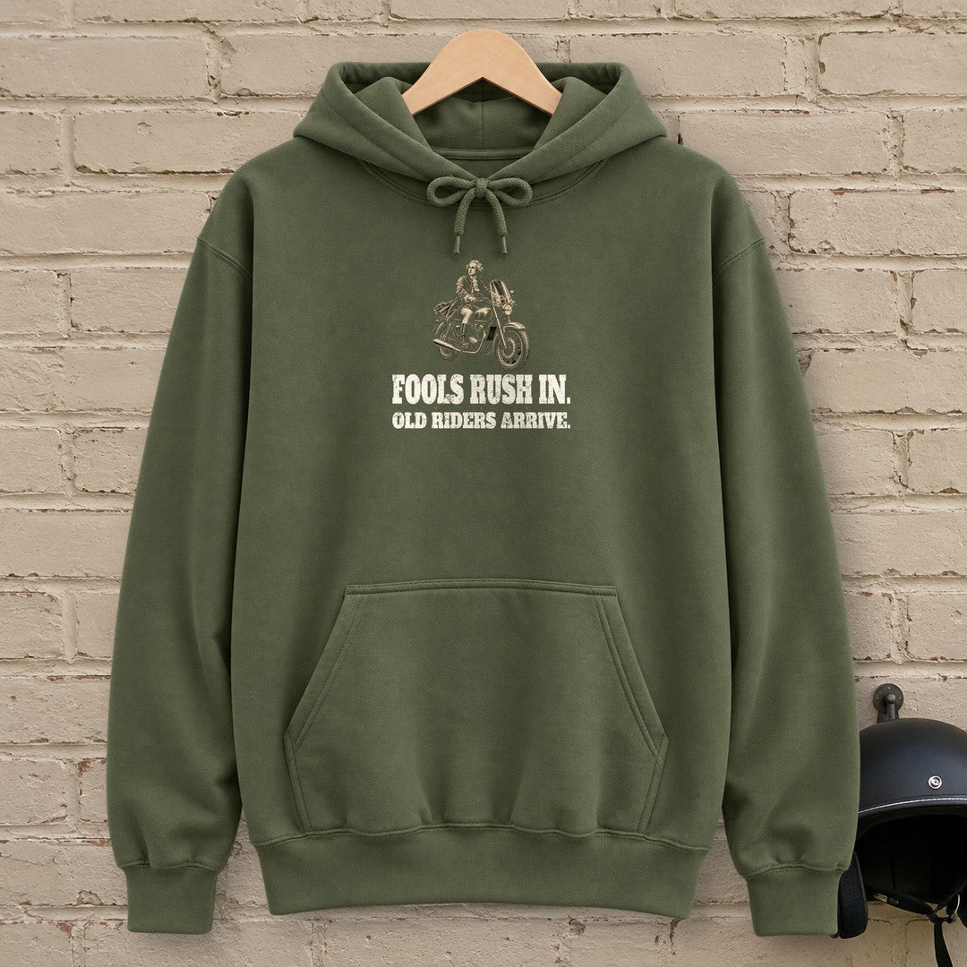 Alexander Pope Old Riders Arrive Hoodie - Military Green - brick