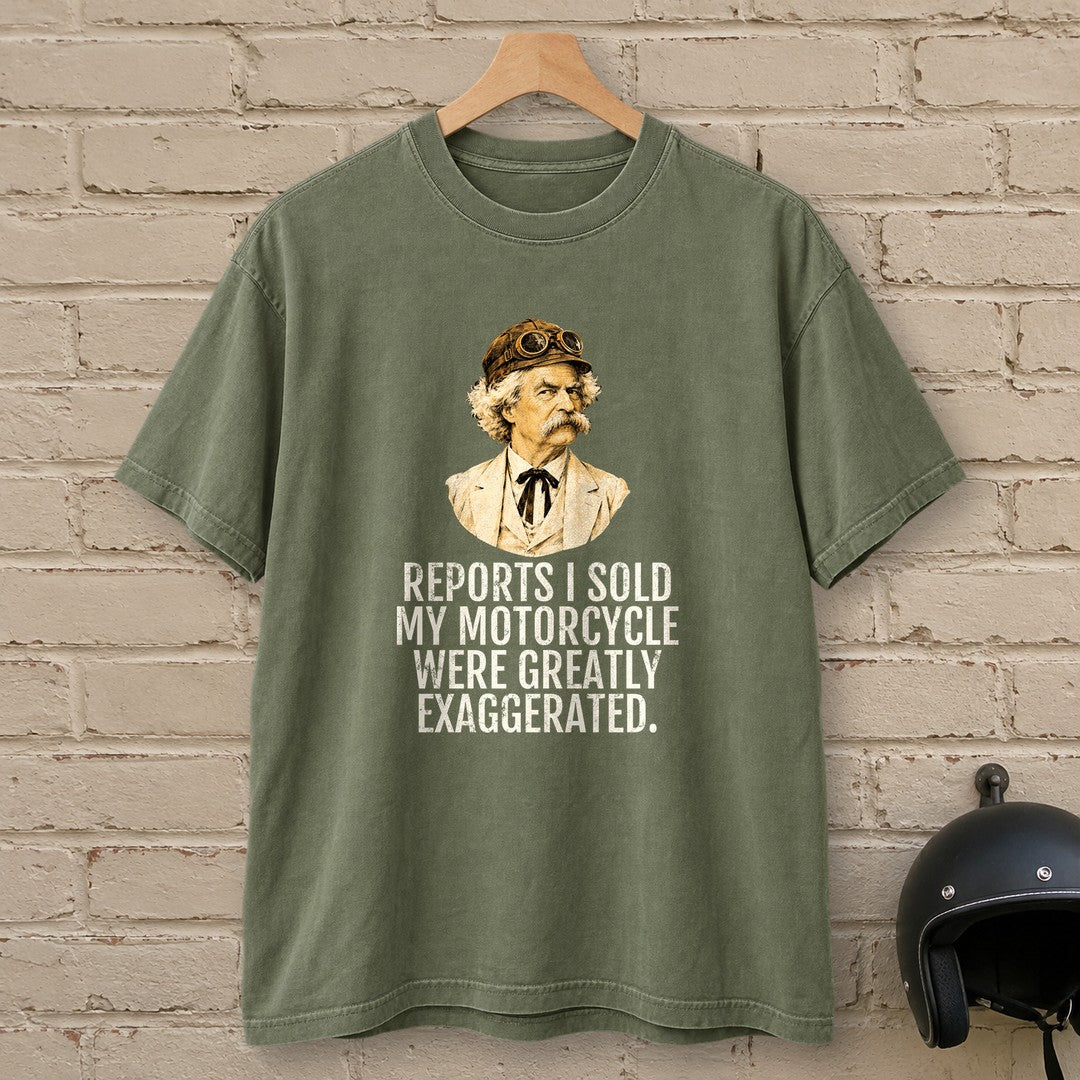 Mark Twain Greatly Exaggerated Premium T-Shirt - Moss - brick