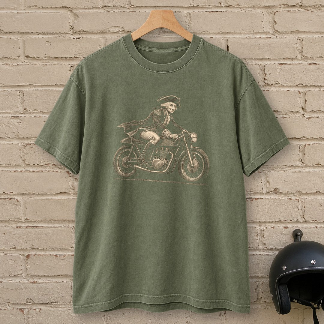 George Washington Cafe Racer Premium T-Shirt - Moss - brick