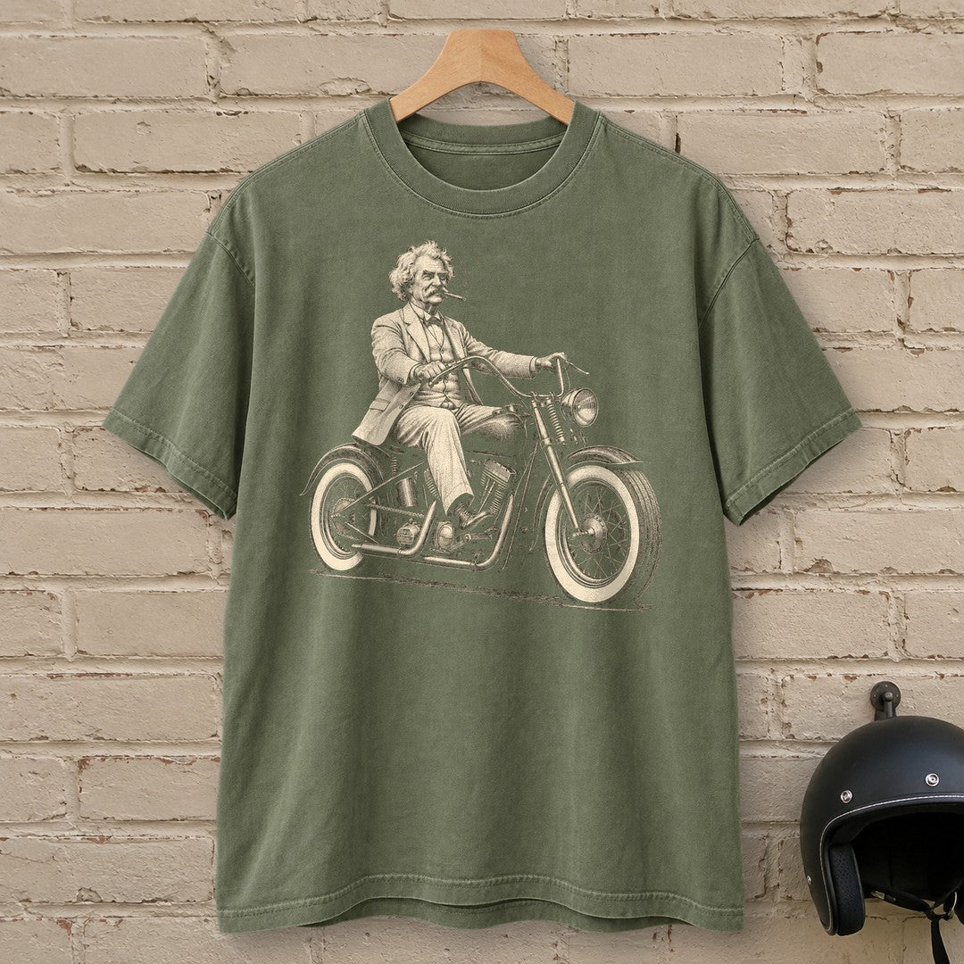 Mark Twain Cruiser Premium T-Shirt - Moss - brick