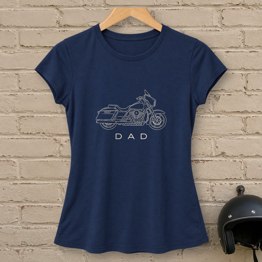 Biker Dad Women's T-Shirt - Navy - brick
