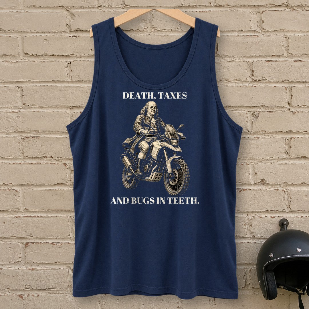 Benjamin Franklin Bugs in Teeth Tank Top - Navy - brick