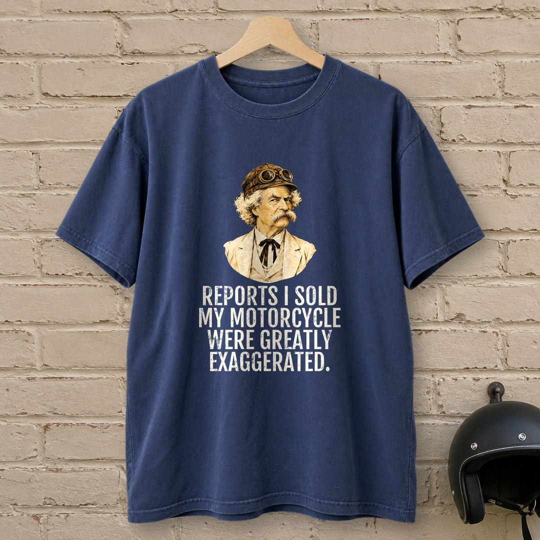 Mark Twain Greatly Exaggerated Premium T-Shirt - Navy - brick
