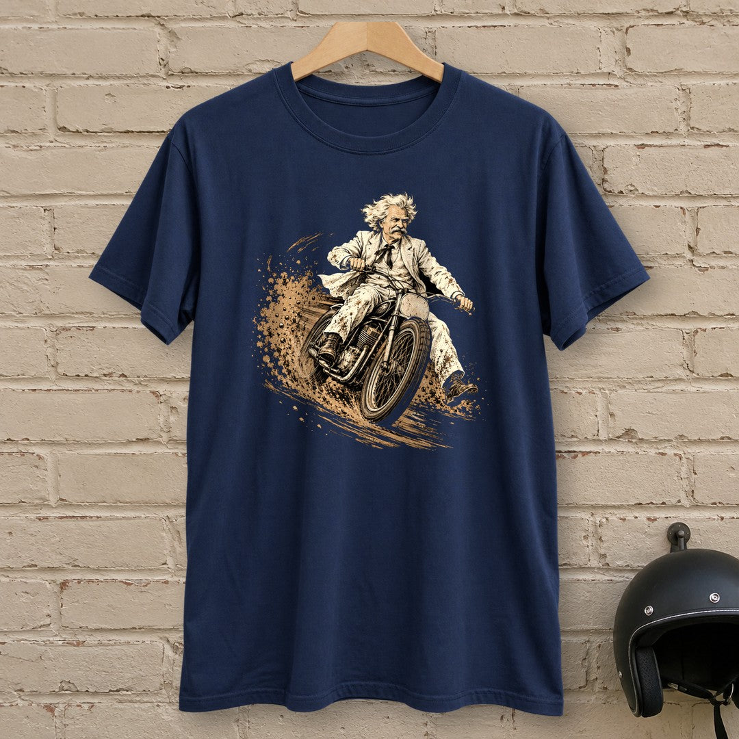 Mark Twain Dirt Track T-Shirt - Navy - brick