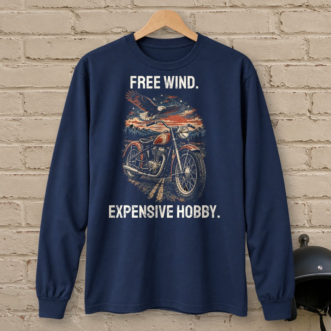 Expensive Hobby Long Sleeve T-Shirt - Navy - brick