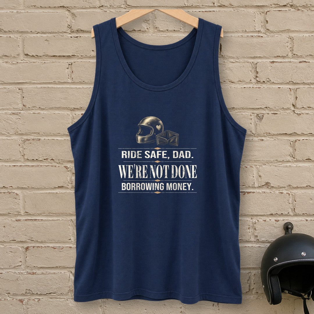 Ride Safe Dad Tank Top - Navy - brick