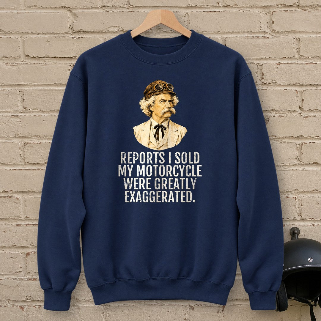 Mark Twain Greatly Exaggerated Crewneck Sweatshirt - Navy - brick