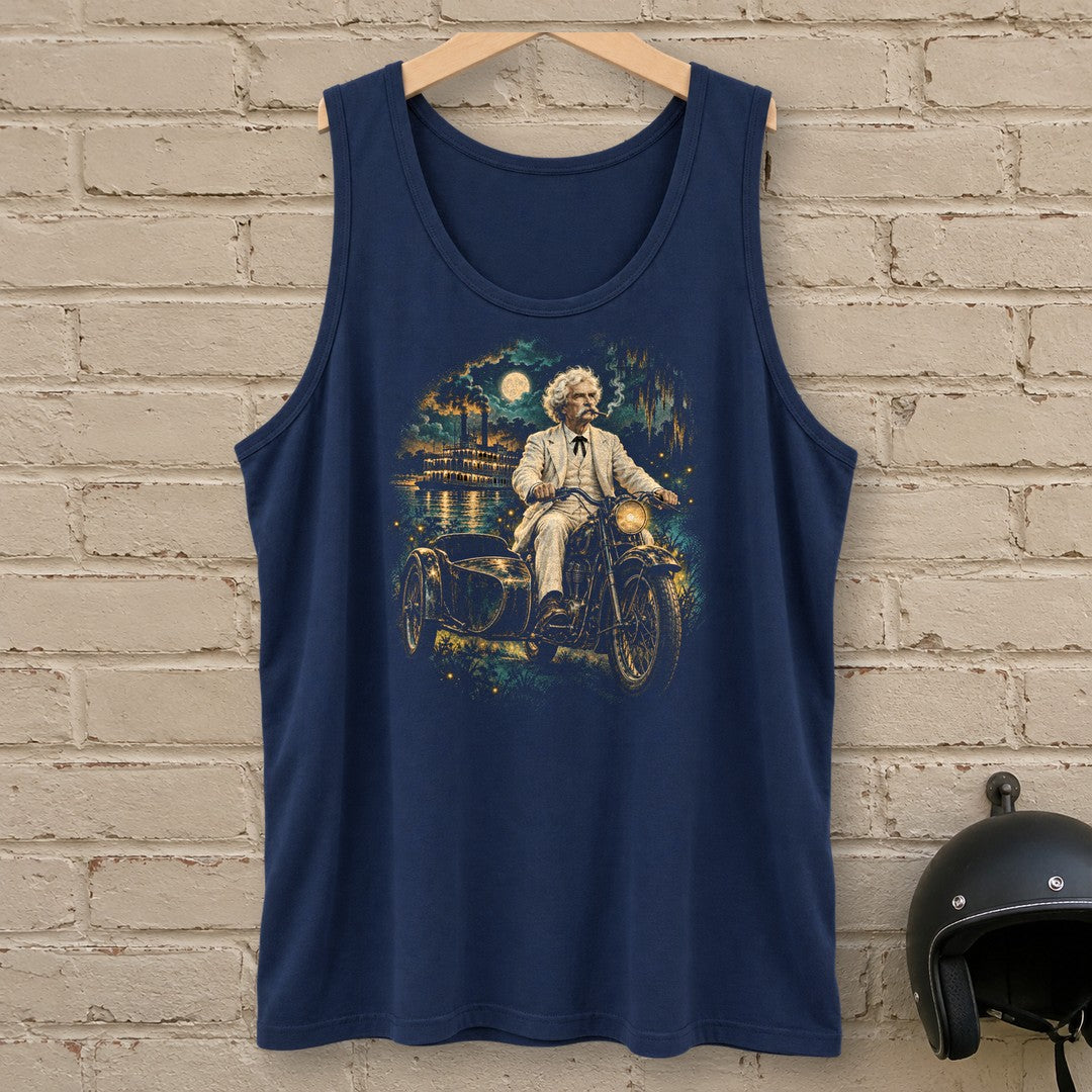 Mark Twain Sidecar Evening Tank Top - Navy - brick