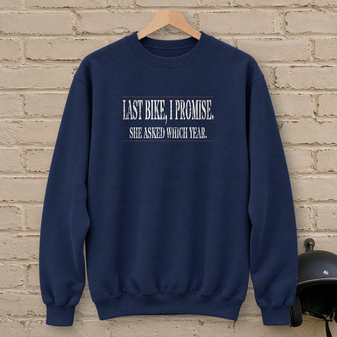 Last Bike Promise Crewneck Sweatshirt - Navy - brick