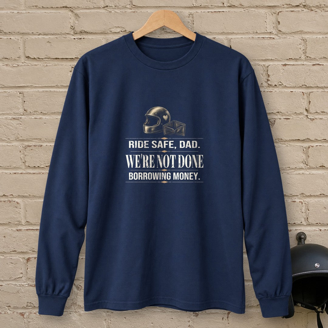 Ride Safe Dad Long Sleeve T-Shirt - Navy - brick