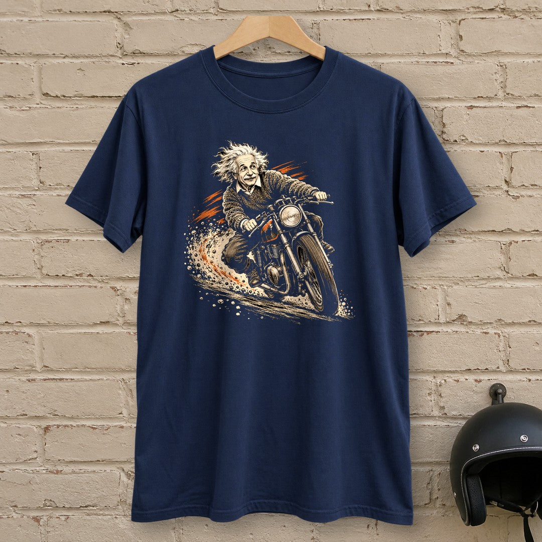 Albert Einstein Gravel Run T-Shirt - Navy - brick