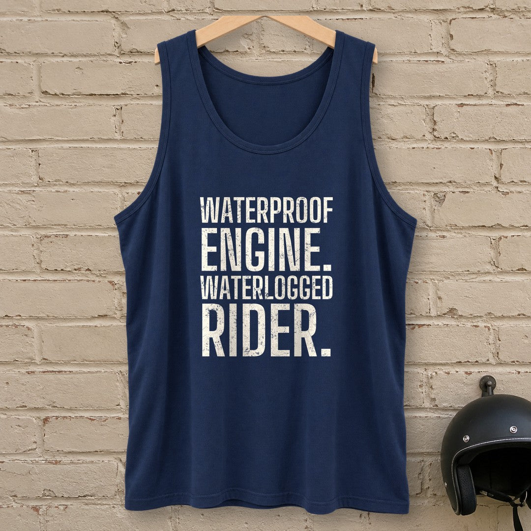 Waterlogged Rider Tank Top - Navy - brick