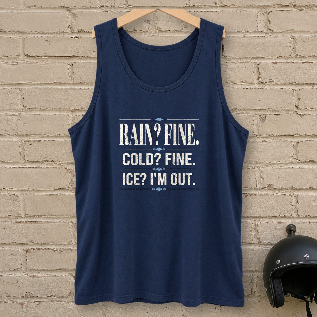 Ice I'm Out Tank Top - Navy - brick