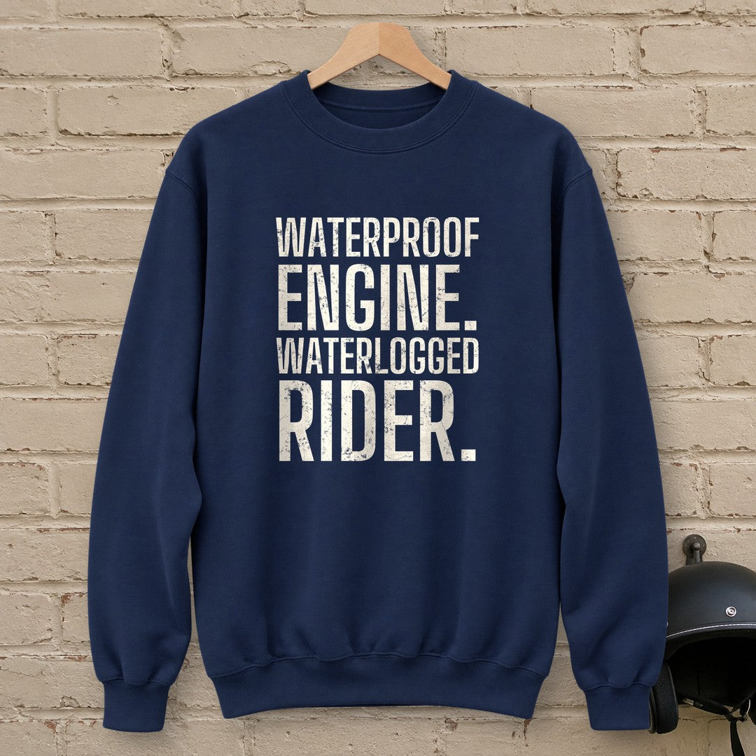 Waterlogged Rider Crewneck Sweatshirt - Navy - brick