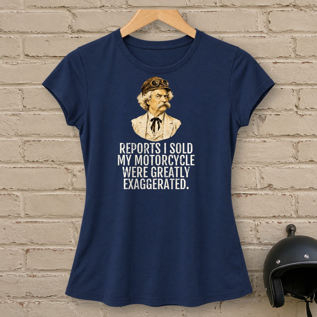 Mark Twain Greatly Exaggerated Women's T-Shirt - Navy - brick