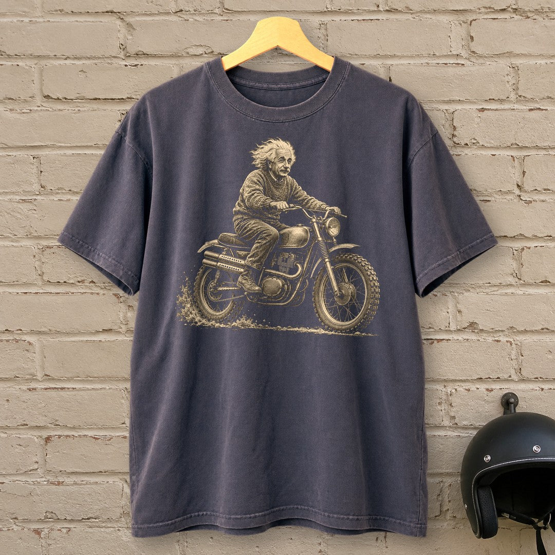 Albert Einstein Scrambler Premium T-Shirt - Navy - brick