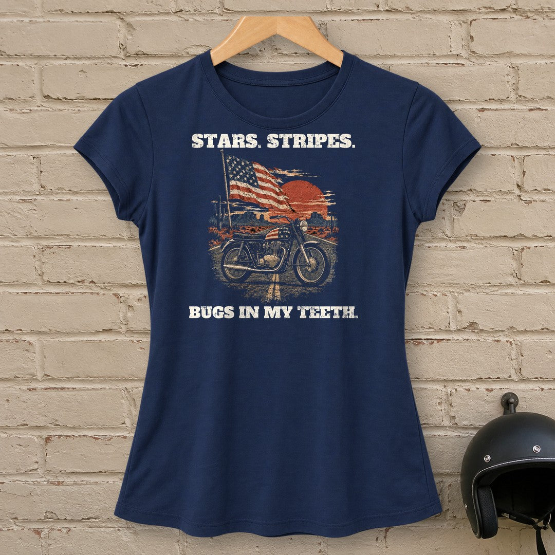 Bugs in My Teeth Women's T-Shirt - Navy - brick
