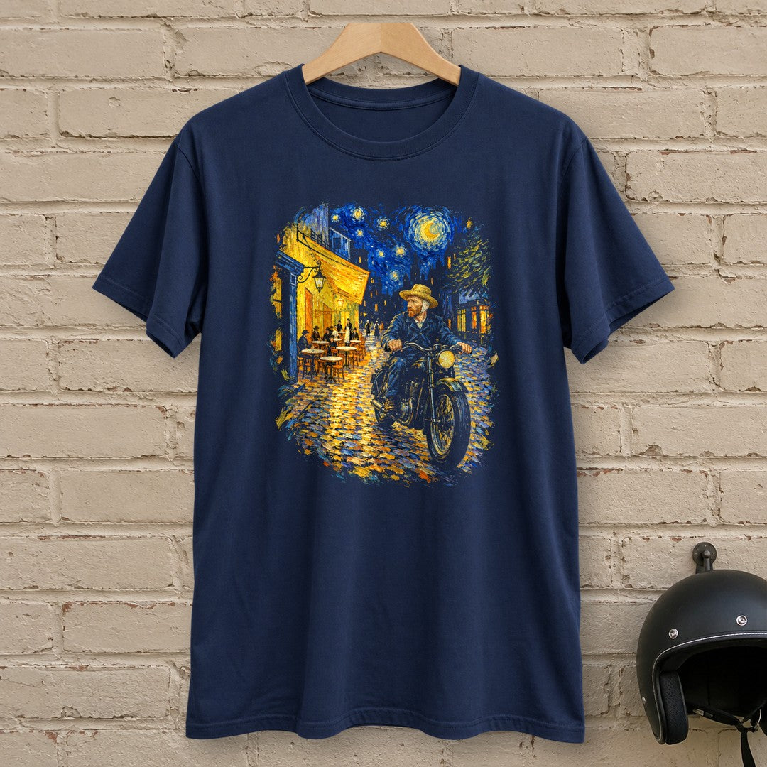Vincent van Gogh Night Cafe T-Shirt - Navy - brick