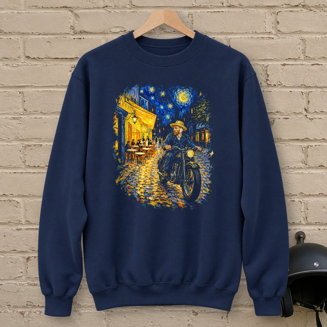 Vincent van Gogh Night Cafe Crewneck Sweatshirt - Navy - brick