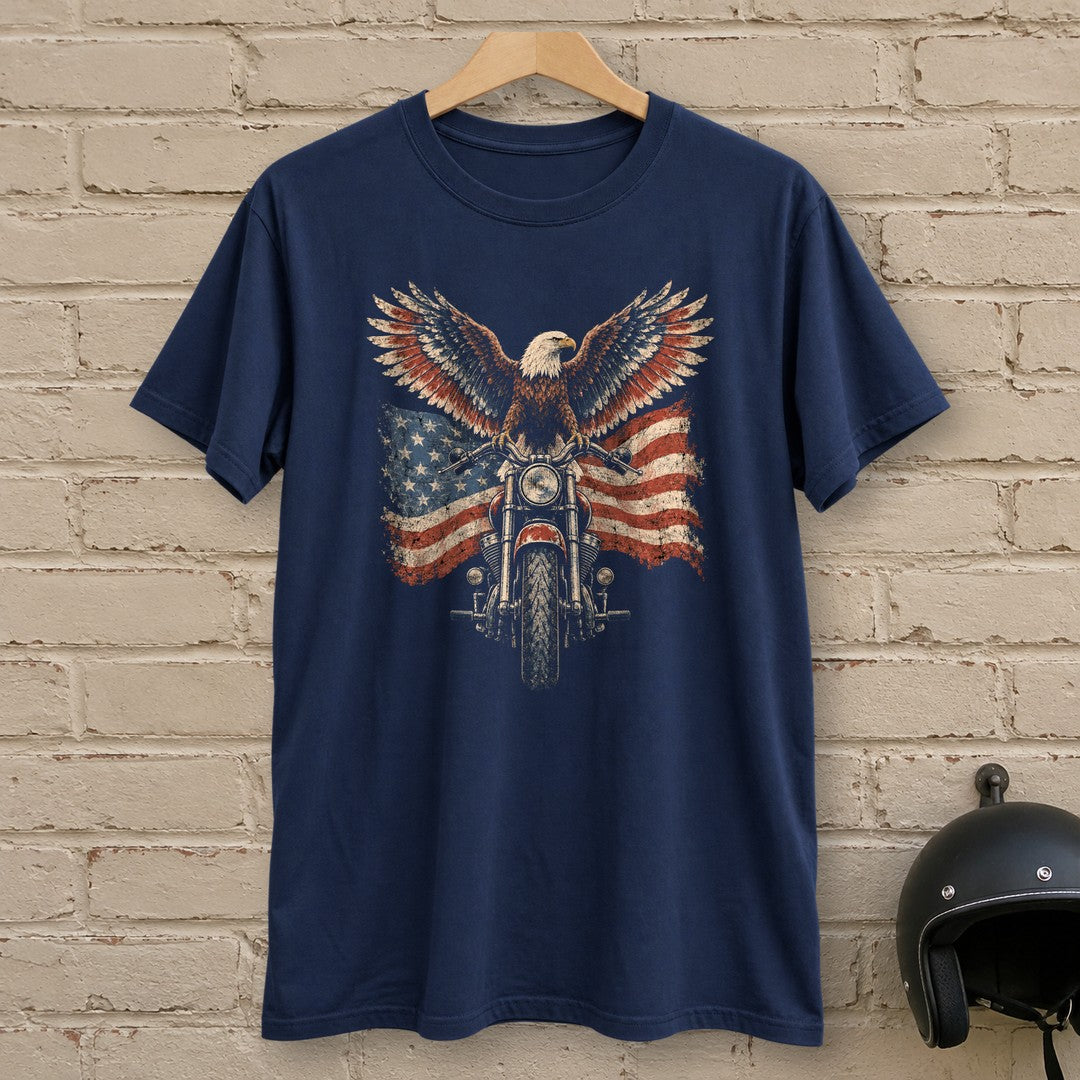 Eagle on the Handlebars T-Shirt - Navy - brick