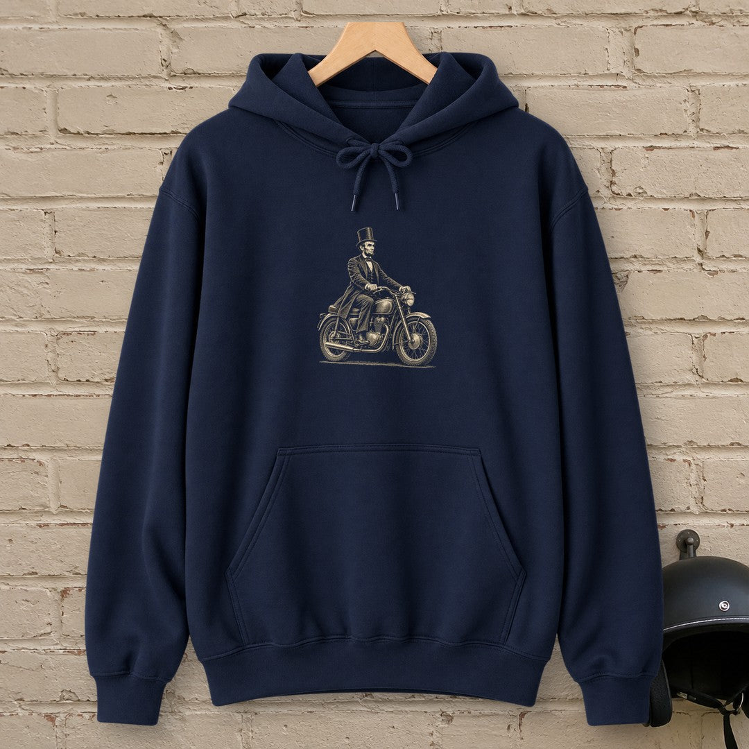 Abraham Lincoln Honest Ride Hoodie - Navy - brick
