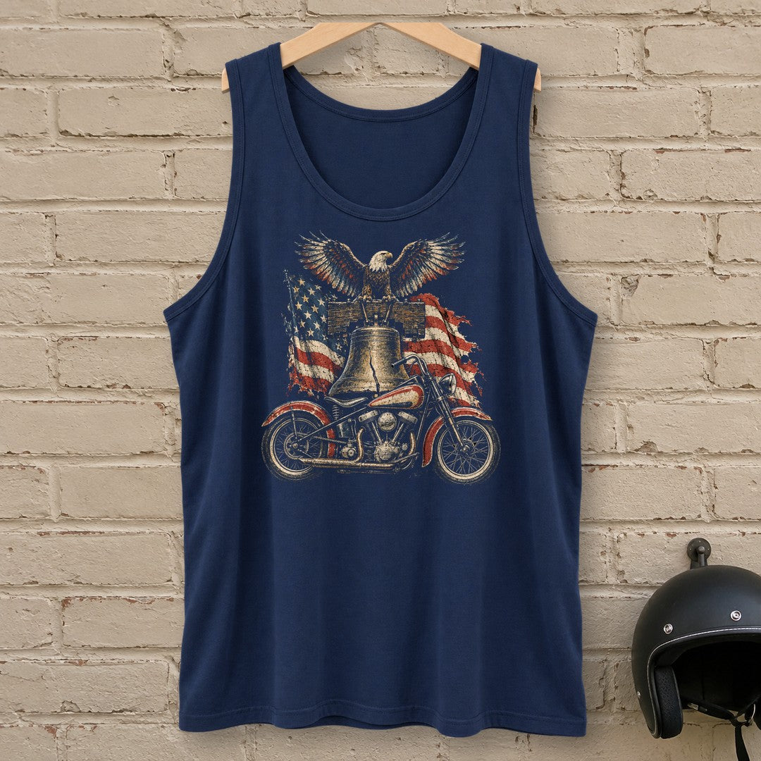 Liberty Bell Ride Tank Top - Navy - brick