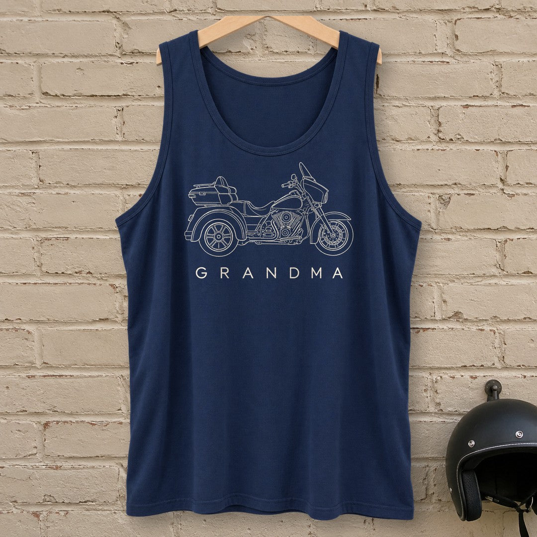 Trike Grandma Tank Top - Navy - brick