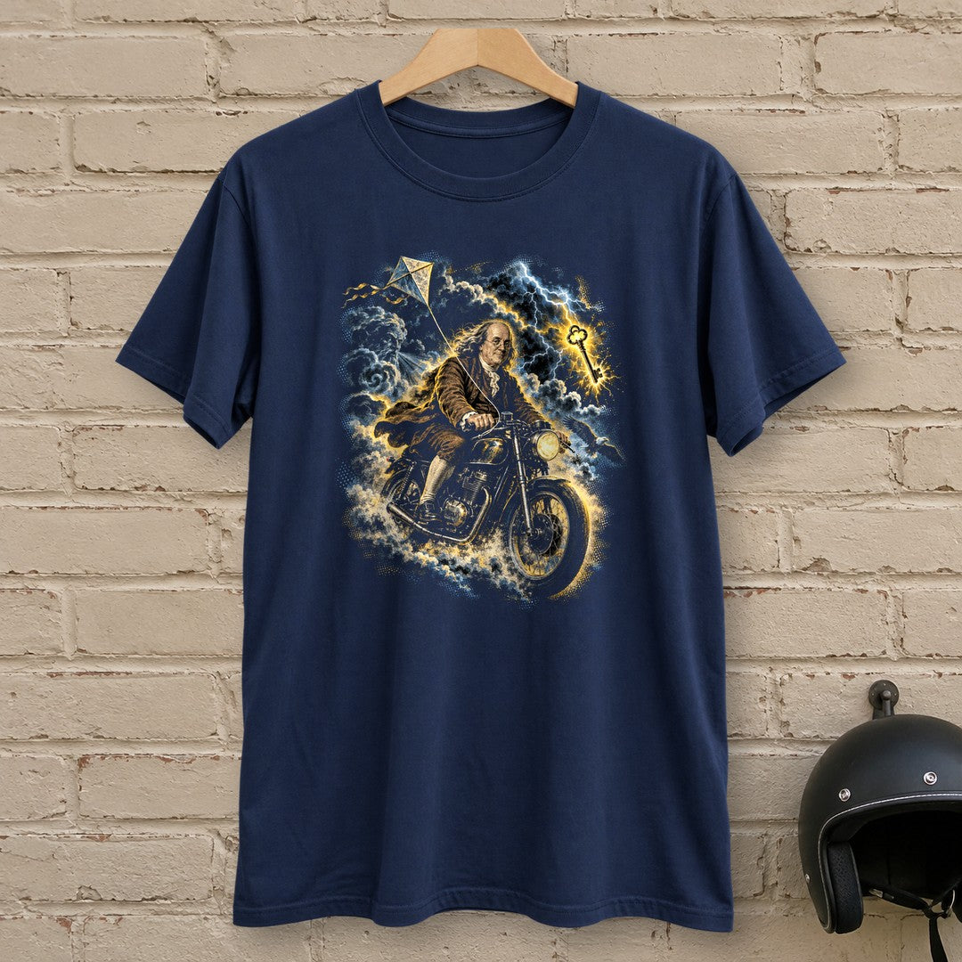 Benjamin Franklin Storm Rider T-Shirt - Navy - brick