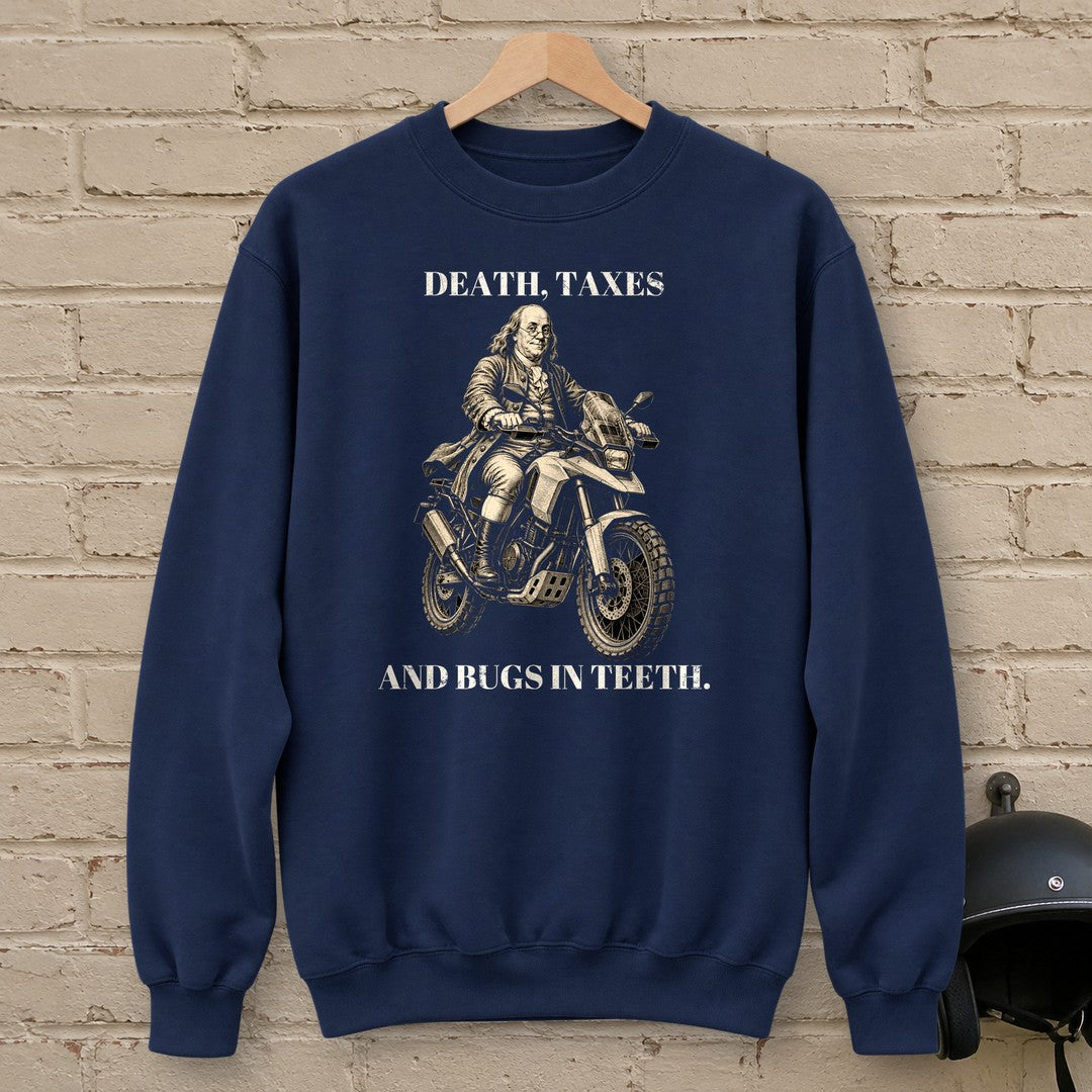 Benjamin Franklin Bugs in Teeth Crewneck Sweatshirt - Navy - brick