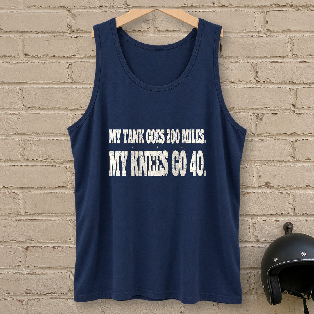 Knees Go Forty Tank Top - Navy - brick