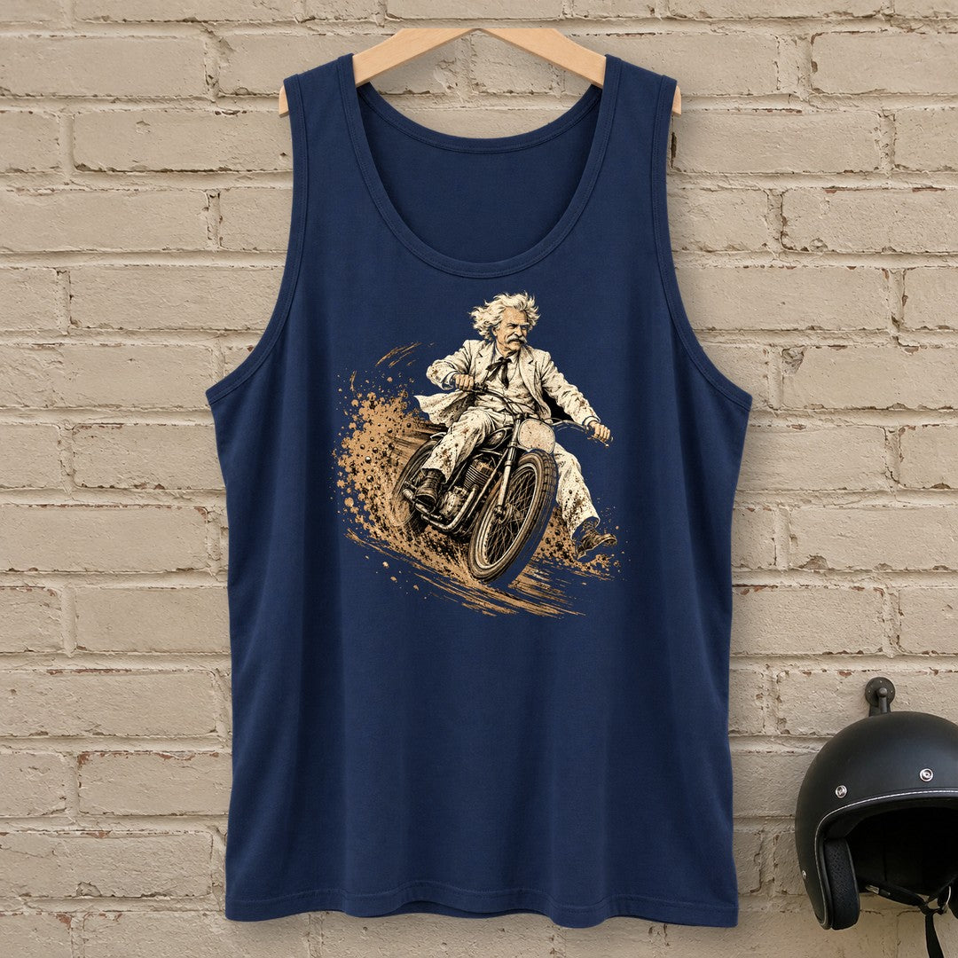 Mark Twain Dirt Track Tank Top - Navy - brick