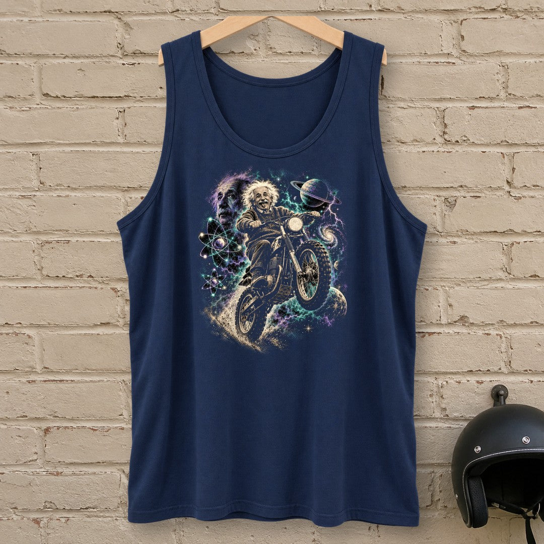 Albert Einstein Space Scrambler Tank Top - Navy - brick