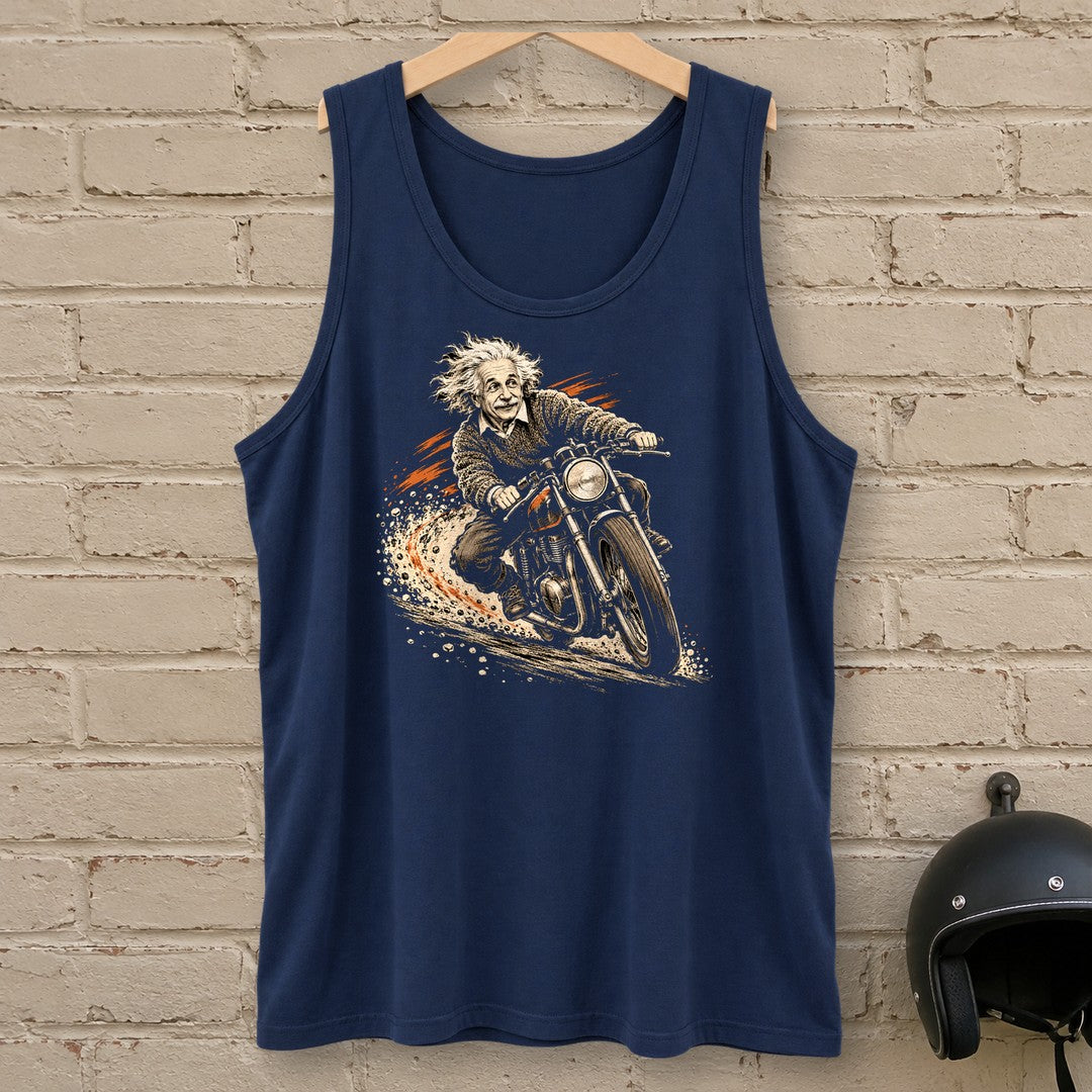 Albert Einstein Gravel Run Tank Top - Navy - brick