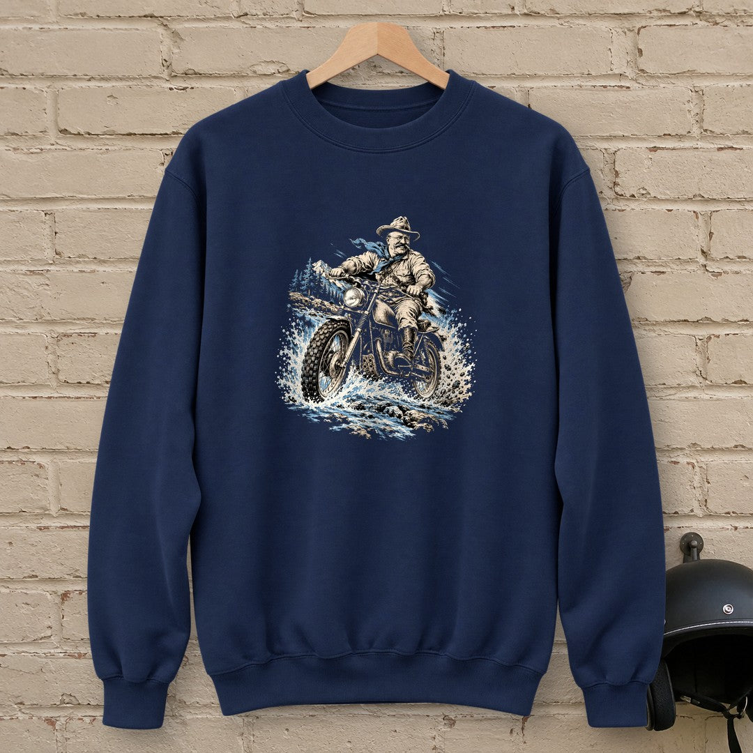 Theodore Roosevelt River Crossing Crewneck Sweatshirt - Navy - brick