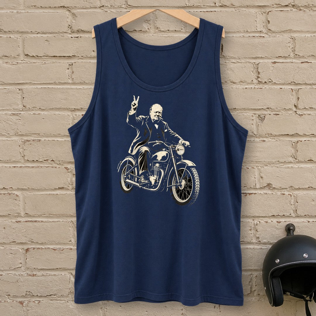 Winston Churchill Victory Ride Tank Top - Navy - brick