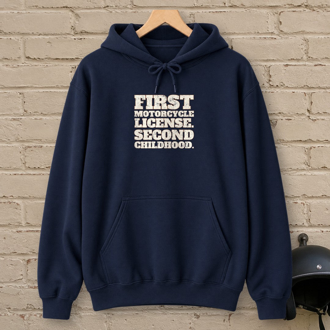 Second Childhood Hoodie - Navy - brick