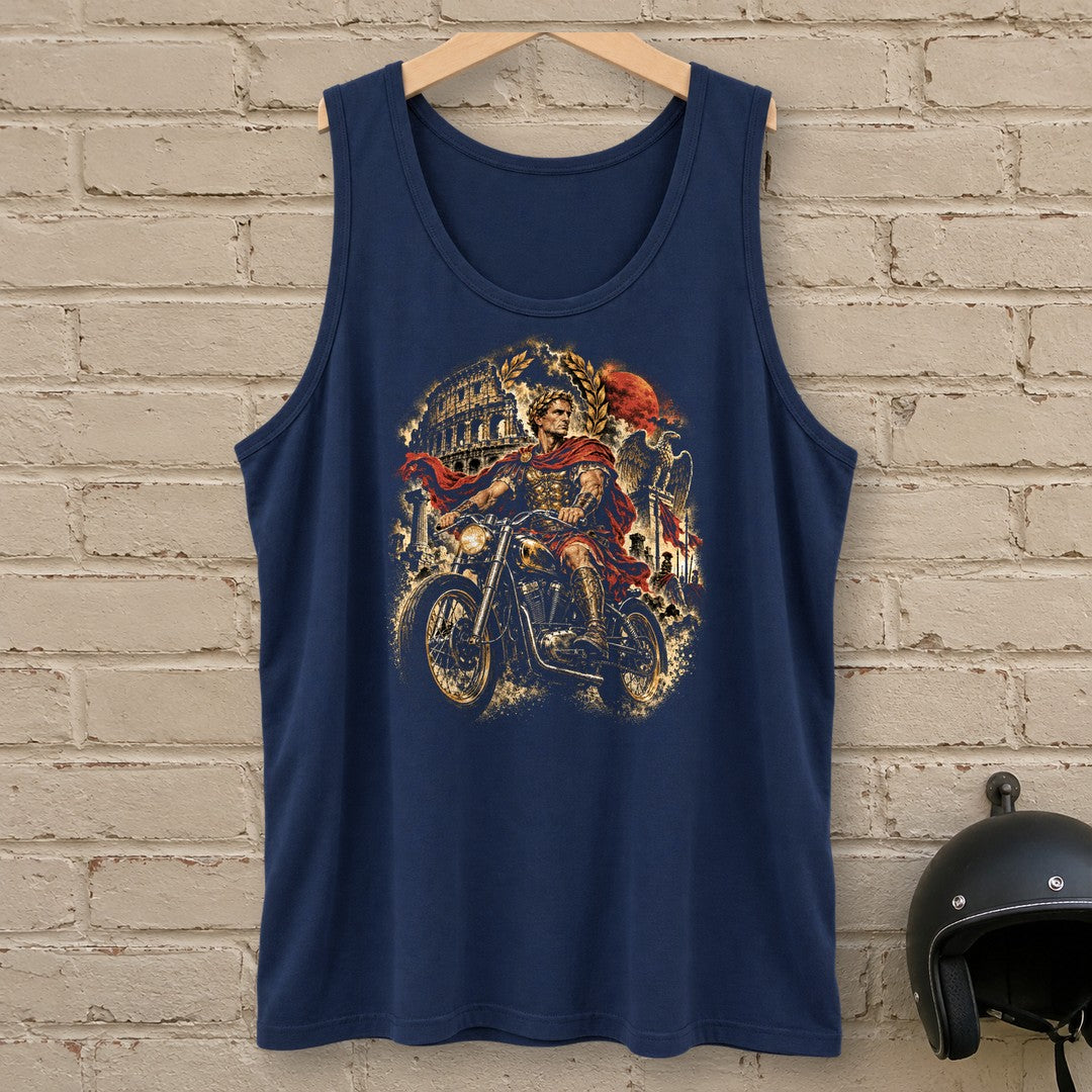 Julius Caesar Rides Rome Tank Top - Navy - brick