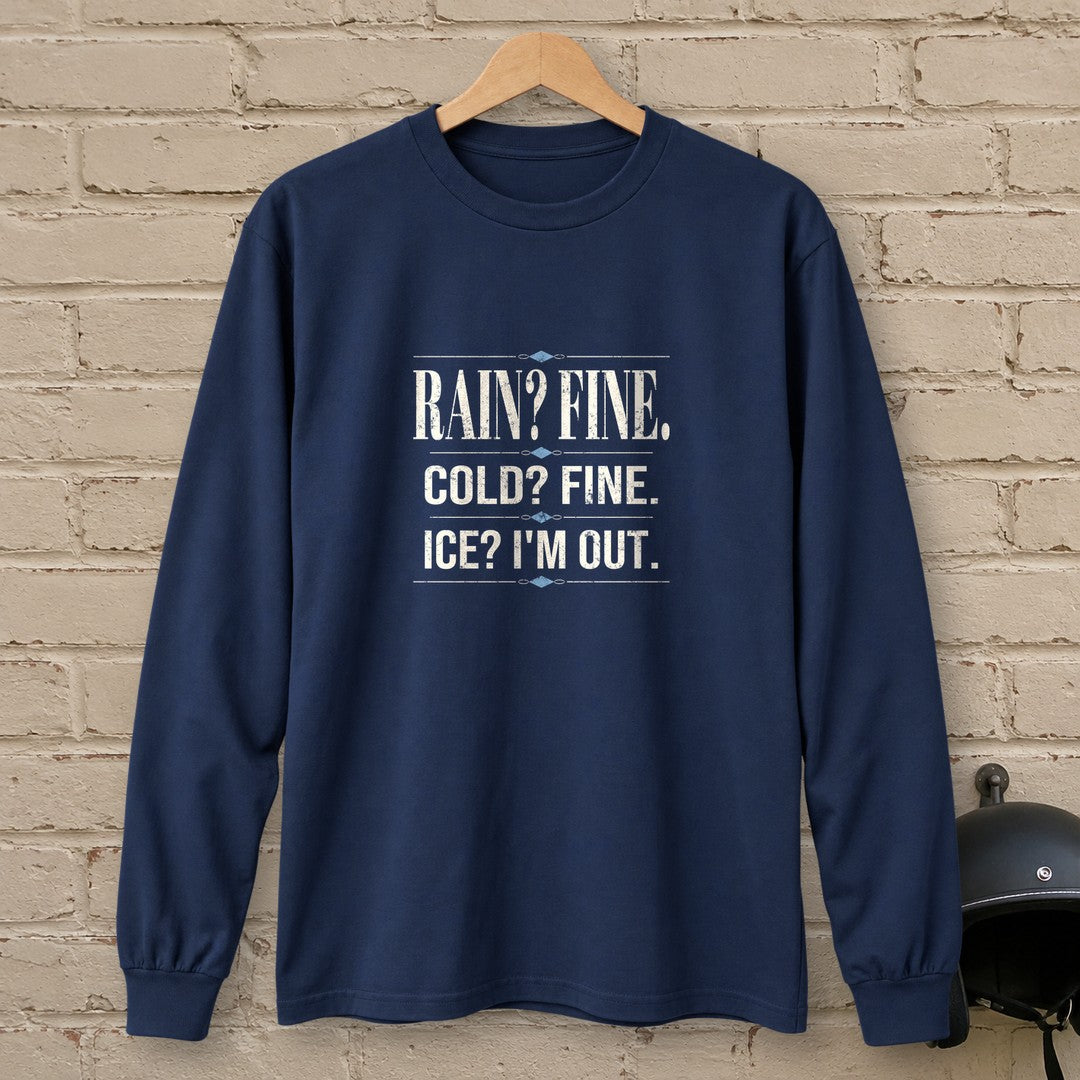 Ice I'm Out Long Sleeve T-Shirt - Navy - brick