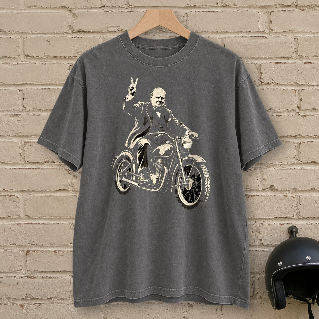 Winston Churchill Victory Ride Premium T-Shirt - Pepper - brick