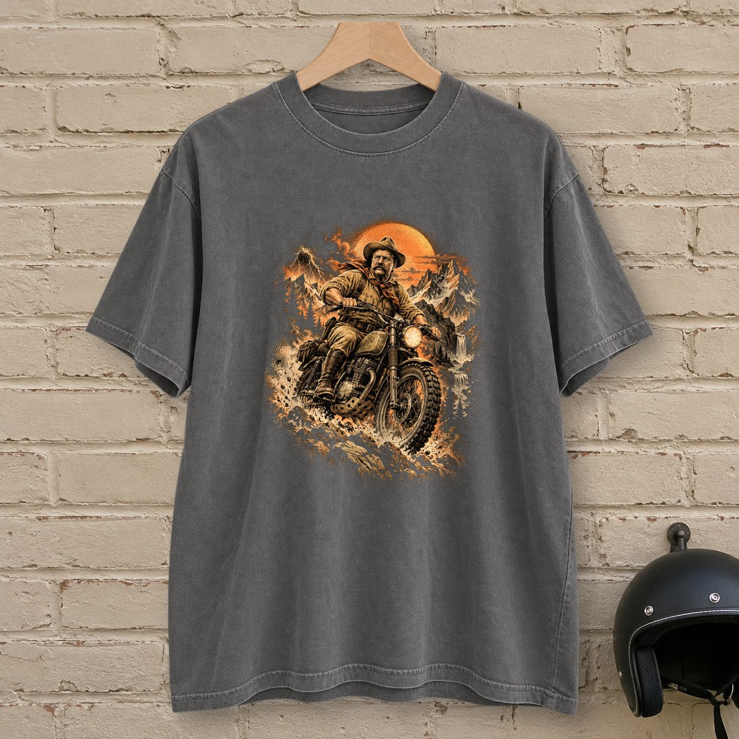 Theodore Roosevelt Mountain Trail Premium T-Shirt - Pepper - brick