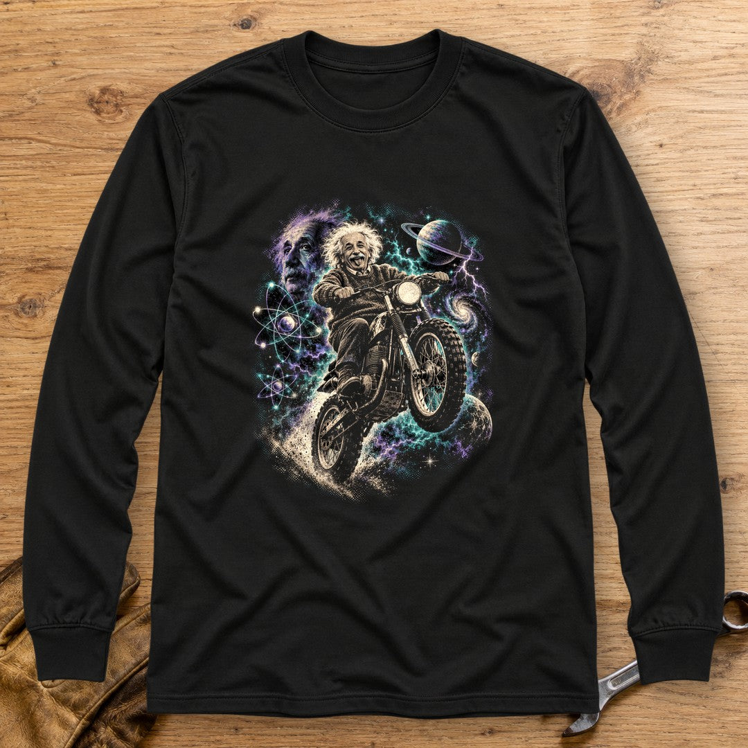 Albert Einstein Space Scrambler Long Sleeve T-Shirt - Black - bench