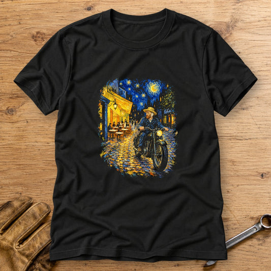 Vincent van Gogh Night Cafe T-Shirt - Black - bench