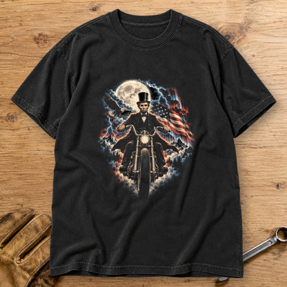 Abraham Lincoln Moonlight Ride Premium T-Shirt - Black - bench