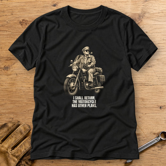 Douglas MacArthur Motorcycle Has Other Plans T-Shirt - Black - bench