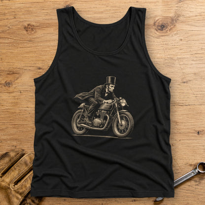Abraham Lincoln Cafe Racer Tank Top - Black - bench