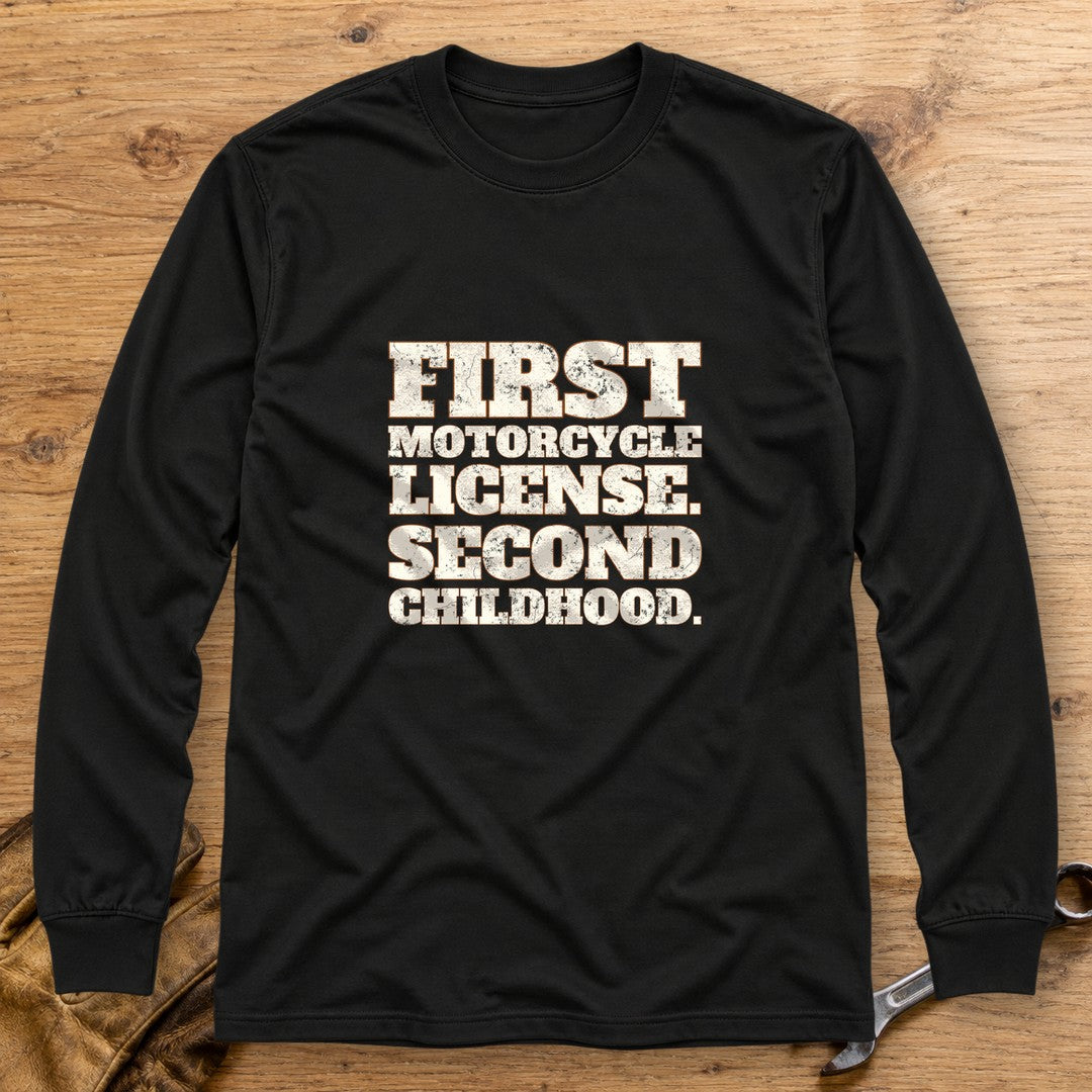 Second Childhood Long Sleeve T-Shirt - Black - bench